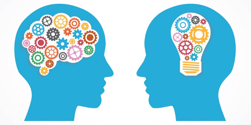 Image showing cogs and lightbullearb in the mind, illustrating having a learning mindset